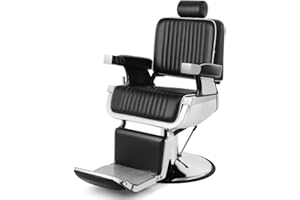 Superworth Barber Chair Reclining Hydraulic Barber Chairs Heavy Duty Styling Chairs for Salon Chair Tattoo Chair Beauty Equipment (Black)