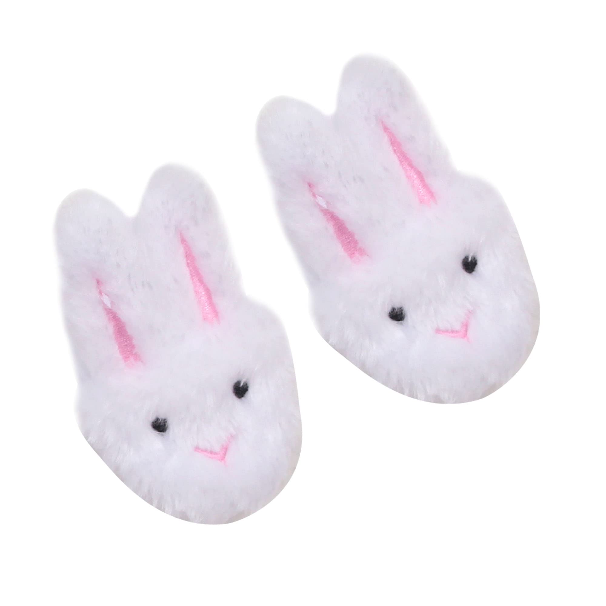 Sophia’s 18" Baby Doll Bunny Slippers, Dolls Shoes with Fluffy Rabbit Ears and Stitched Nose, Shoes for Dolls, White, Dolls Footwear, Doll Not Included