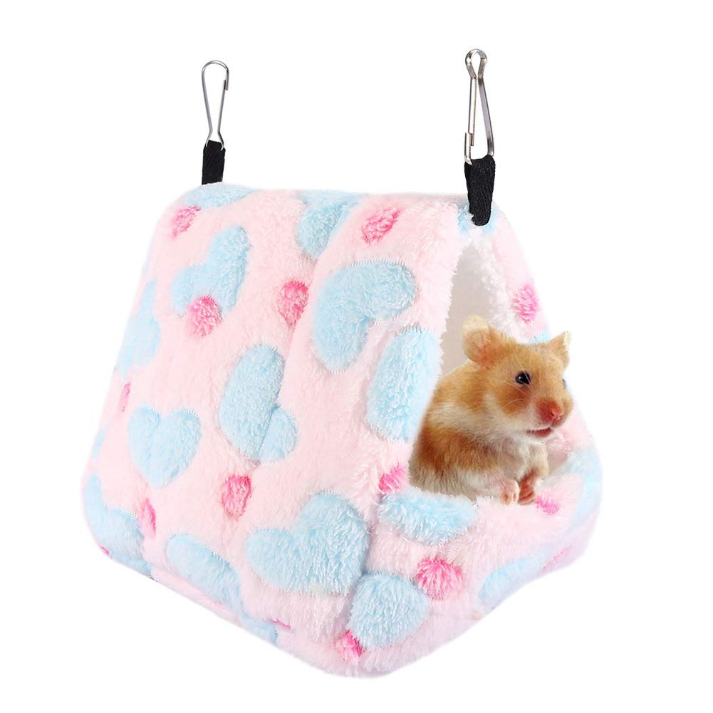 Pet Hamster Hammock, Winter Warm Plush Hanging Nest for Gerbils Squirrels Squirrels Sugar Gliders Hedgehogs Dwarf Hamsters – Cozy Bed for Small Animals
