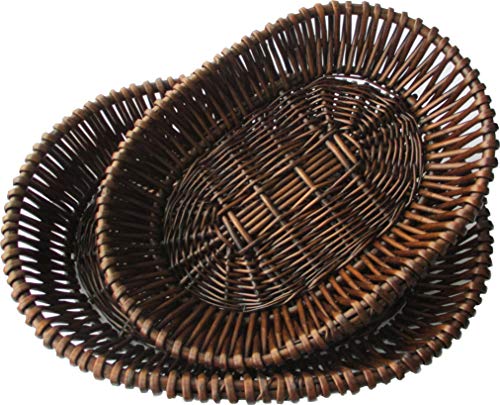 Hoito-Handmade-Oval-Shape-Wicker-Storage-Baskets-Set-of-2-for-HomeKitchenShop-and-Markets-Espresso