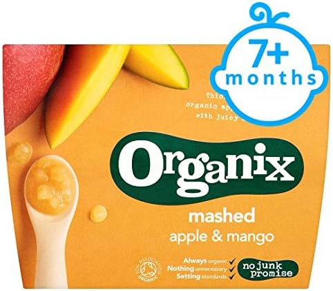 Organix Mashed Apple And Mango Textured Fruit Pot 4X95g