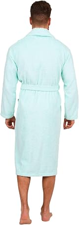 Adore Home Mens 100% Cotton Bathrobe Duck Egg XXL Shawl Collar view 2