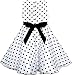 HM84 Girls Dress Black White Dot Tulle Party Pageant Size 9-10,Black,