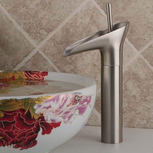 Volvey Bathroom Sink Faucets Brushed Nickel Waterfall Widespread