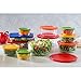 Pyrex 24 pc. Glass Storage Set with Color Lids, clear