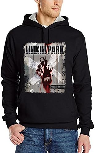Kaari Success Men's Graphic linkin park Hoodie Casual Hoodie L Black