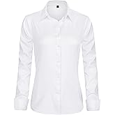 J.VER Womens Dress Shirts Long Sleeve Button Down Shirt Wrinkle-Free Business Casual Blouse Office Work Tops