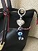 Happy Goods Shop Blue Evil Eye Engraved Heart Amulet Keychain Ring for Protection and Blessing, Great Gift Idea