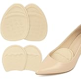 Foot Pads for Women – 2 Pairs Cushions for Ball of Foot & Heels – Non-Slip Beige Inserts for Pain Relief – Ideal for Sneakers, Work Shoes, Flats & High Heels