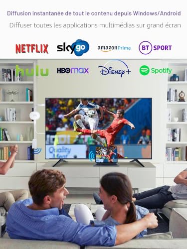 AT-Mizhi HDMI Dongle Wireless HD TV Adapter, Wireless Smart Media Player Streaming, WiFi Display Screen Casting for Miracast/Airplay/i-OS/Android/Windows/Mac OS/DLNA to Monitor Projector
