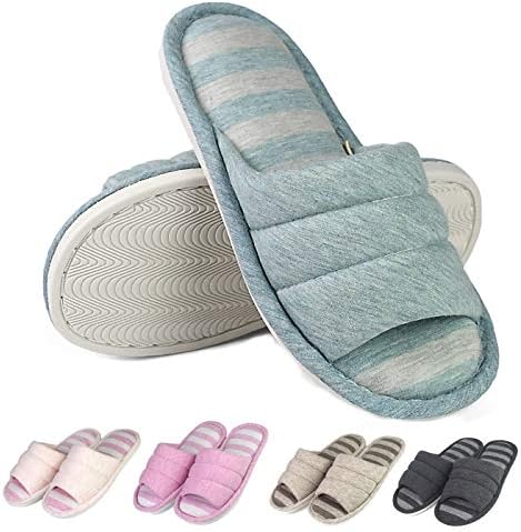 Sakuracan Women's/Men's Soft Indoor Slippers Open Toe Cotton Memory Foam Slip on Home Shoes House Slippers Cozy Winter Shoes