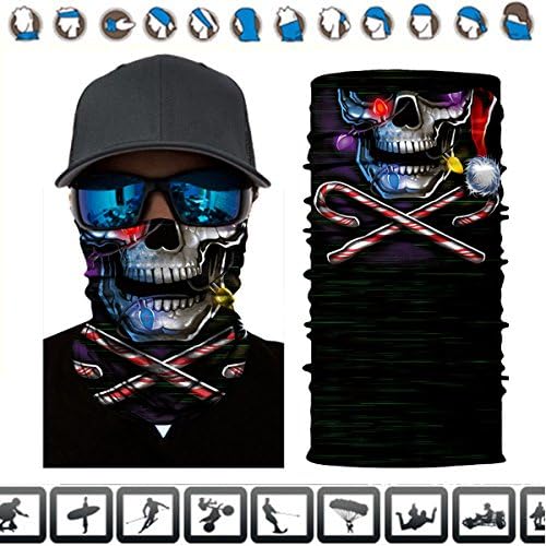 3D Face Mask Handband,Bandana ,Mask Shield ,Headwear ,Neck Gaiter, Magic Scarf for Riding ,Fishing,Hiking, UV Protection,UPF 48