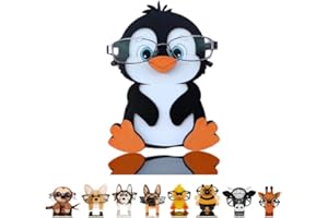 KhuaArt Newsukie,Wooden Animal Glasses Holder - Cute Cute Eyeglasses Stand,Carving Sunglasses Eyeglass Display Stand,Newsukie Creative Gift Glasses Holder for Desk (penguin-2)