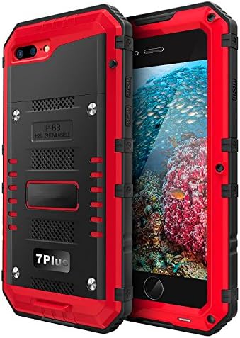 iPhone 7 Plus IP68 Super Waterproof Heavy Duty Rugged Armor Case Underwater Operation Case for iPhone 7 Plus (Red)