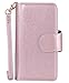 FLYEE Case Compatible with Galaxy S8(5.8inch,Released in 2017),Wallet Case for Women and Girls with Card Holder and Mirror,9 Cards Slots Premium Leather Flip Magnetic Dream Protective case-Rose Gold