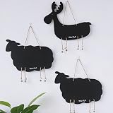 Ciieeo Double-Sided Hanging Blackboard Sign Sheep Pattern Wooden Decor view 4