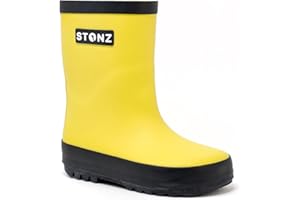 Stonz Rain Boots - Kids Rubber Boots Made with Toxic Free Natural Rubber - Waterproof, Safe Kids Rain Boots For Girls & Boys - Durable & Comfortable For Camping, School & Play.