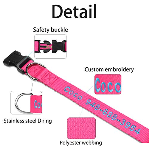 Personalized Embroidered Dog Collar,Custom Dog Collars with Pet Name