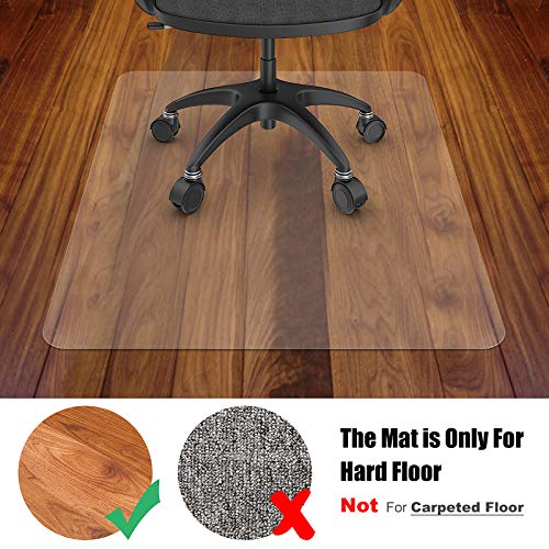 Azadx Home Office Chair Mat 48 x 59'', Transparent Hard Floors Protector Rectangle, Office Chair