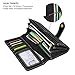 Cynure Women's Vegan Leather 17 Card Slots Card Holder Long Big Bifold Wallet,Black