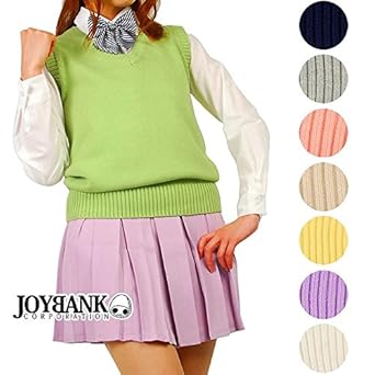 Amazon ノーブランド品 スクールベスト シンプルvネック レディース