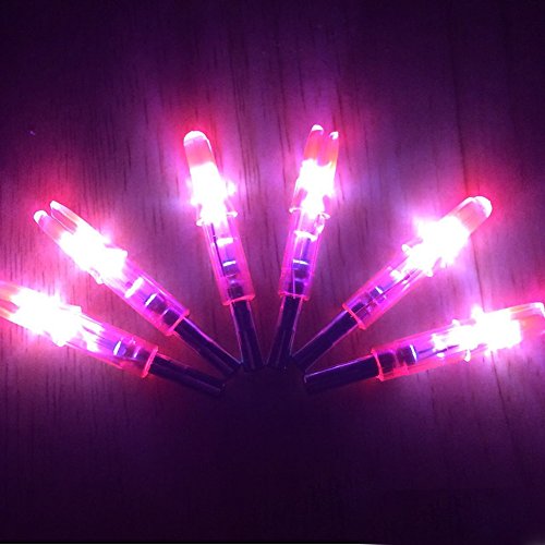 ULKEME 6 PCS Shooting Archery Lighted Nock Compound Bow LED Lighted Arrow Nock Red