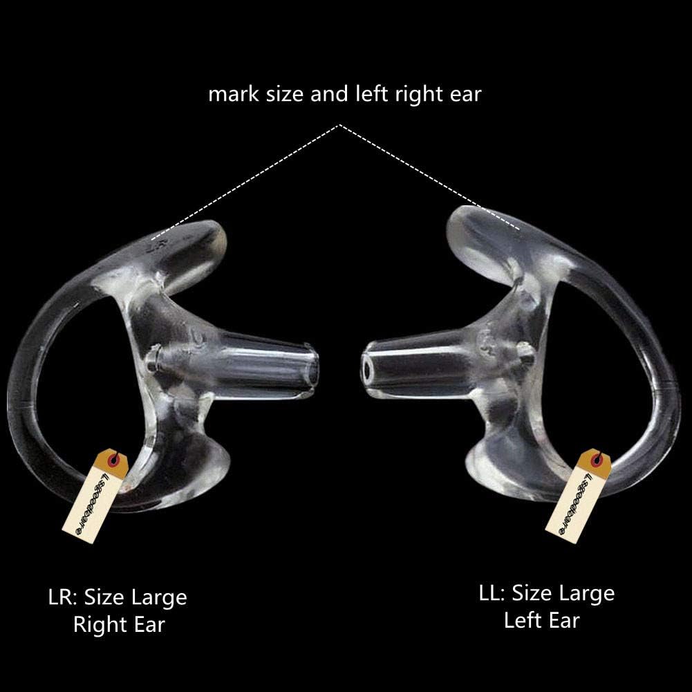 Ear Mold Ear Buds Clear, Lsgoodcare Silicone Insert Earmolded Earpiece Earbuds (Left and Right Ear) for 2 Way Acoustic Tube Radio, Soft Walkie Talkie Earmould Replacement (Medium+Large Size): Home Audio & Theater
