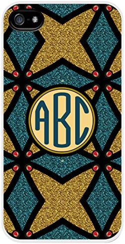Personalized Monogram Arabian Knights Mustard Emerald Pattern iPhone 5/5s Case Cover *RUBBER*