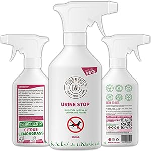 C&G Pets Urine Stop Spray for Cat and Dog Repellent | Stop Cats and Dogs Repeat Marking Indoors and Outdoors | 100…