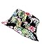 NYFASHION101 Fashionable Unisex Satin Lined Printed Pattern Cotton Bucket Hat, Black Floral 2106