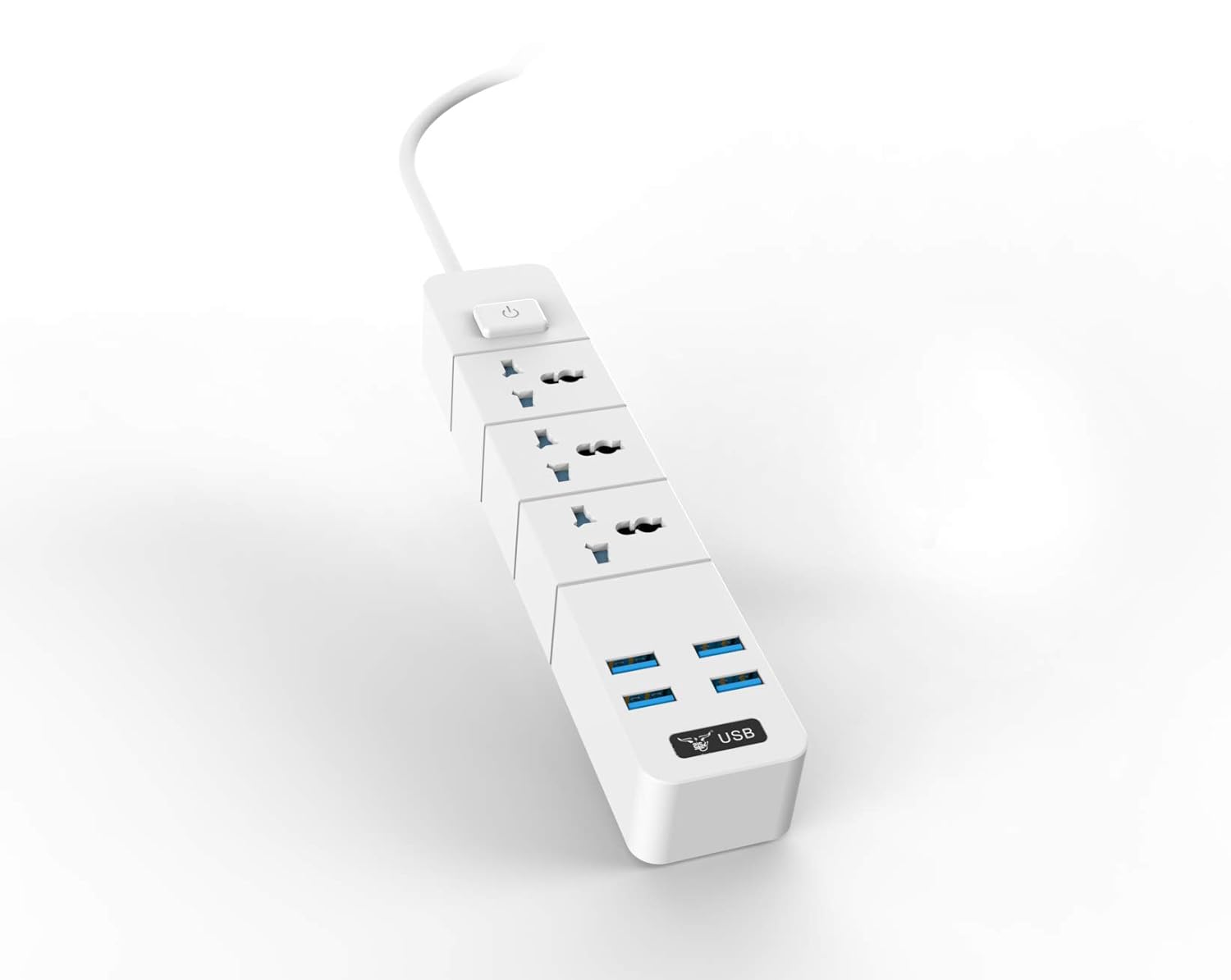 Universal Power Strip With 3 Outlets and 4 USB Ports, US Pin, ZGNT08