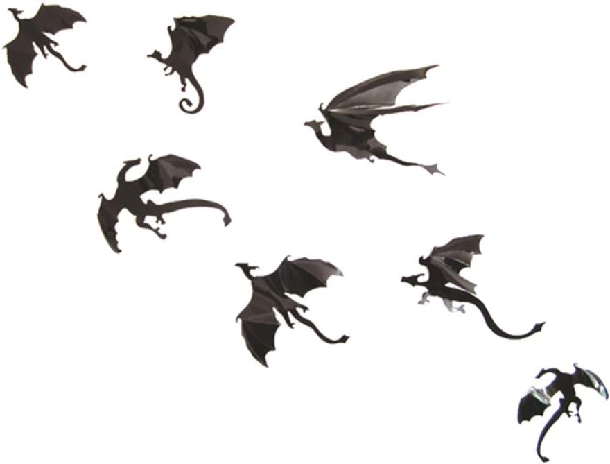 Holibanna 7 Pcs Dragon Wall Sticker Decals DIY Halloween Gothic 3D Wall Decals Removable Dragon Wall Stickers Home Decoration