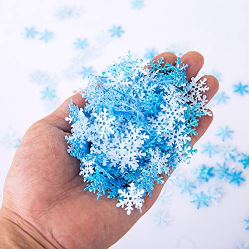 GWHOLE 600Pcs Snowflakes Confetti for Christmas Wedding Birthday Holiday Party Table Decorations Supplies - Thumbnail 2