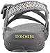 Skechers Women's Reggae Kooky Flat Sandal, Grey/Amp; Yellow, 9 M US