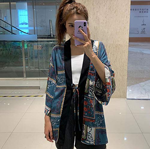 Japanese Kimono Cardigan Woman Summer Cardigan Kimono Yukata Woman Thin Loose Outer Garment,One Size - Thumbnail 2
