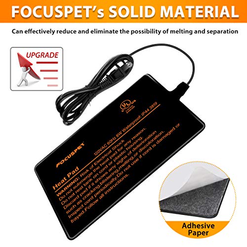 FOCUSPET Under Tank Heater, Reptile Heating Pad 6''x 8'' Waterproof UTH
