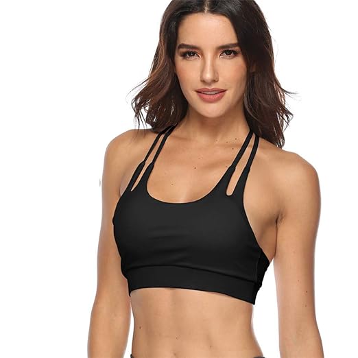 POIUDE Sport BH Starker Halt Große Brüste Ringerrücken Bügellos Gepolstert Bustier für Fitness Joggen Yoga