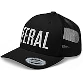 RIVEMUG NG Feral Embroidered Curved Bill Trucker Hat Mid Crown Adjustable Wild Cap
