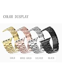 Correa de repuesto para Apple Watch con parachoques protector iWatch Band para mujer Bling elegante con purpurina de silicona deportiva con cierre de metal de acero inoxidable para Apple Watch Series3 2 1, 42 mm, 42 mm - Dorado