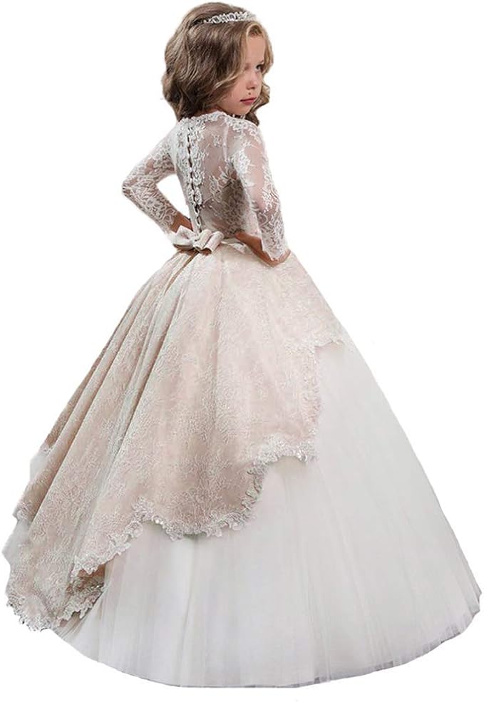 Owlfay Filles Princesse Fete Robe A Manches Longues Broderie