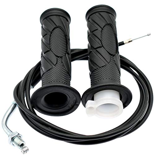 Royitay 7/8 Inch 22mm Twist Throttle Accelerator Handle Grips and 75" Long Throttle Cable With ON OFF Switch Set for 33cc 43cc 49cc Zooma Stand Up Gas Scooter
