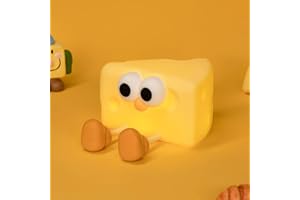 Myratts Led Cute Cheese Night Light, Dimmable Nursery Kawaii Lamps, Super Squishy Silicone USB Rechargeable Touch Control Night Lamp for Kids Adults, Used for Camping Party Room Decor (Cheese)