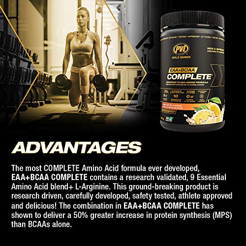 PVL EAA+BCAA COMPLETE – Essential Amino Acid Supplement with BCAAs, Electrolytes & B-Vitamins – Pre, Intra or Post Workout Powder – Keto & Vegan Friendly – Tropical Punch, 30 Servings