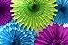 5-Piece Tissue Paper Fans, Peacock (13-18 Inches)