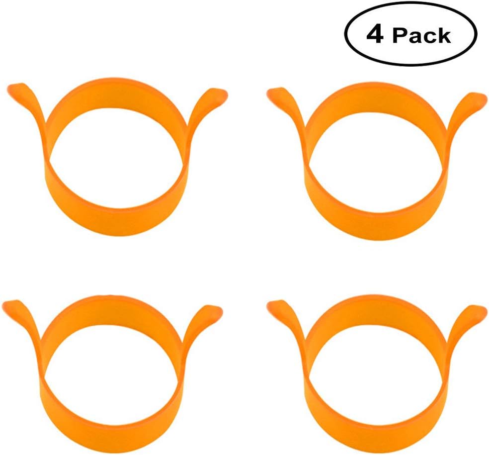 Emoly 4 Pack Silicone Egg Ring Pancake Mold, Kitchen Cooking Silicone Fried Oven BPA Free Food Grade Material, Pancake Egg Poach Ring Mould (Orange)