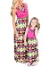 Rainlover Mother and Daughter Stripe Stitching Boho Long Maxi Family Dress