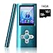 Lonve MP3 Player MP4 Player 16GB Portable Media Music Player with FM Radio Voice Recorder Supporting MP3 WMA WAV Perfect for Kids Sports Blue