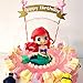Cute Big Eyes Mermaid Doll Cake Toppers Birthday Cake Decoration Wedding Party Supplies(gold base)