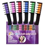 Hair Chalk - Metallic Glitter Temporary Hair Color - Edge Chalkers - No Mess - Built in Sealant - Works on All Hair Colors - Color Essentials Set (6 Count) By SySrion (6 colors)
