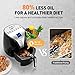 Air Fryer, 4.2 Quart Oilless Hot Air Fryer(W/Cookbook) Oven Large Cooker, Auto Off, Nonstick Basket, LCD Screen & Convenient Buttons, 1500W, Suitable for Dishwasher, 095AB